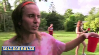 COLLEGE RULES - Wild College Students Play An Outdoorsy Game Of Kickball Naked And Wet