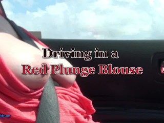 MILF Driving Braless Tits and Nipples out