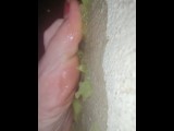 Smashing juicy grapes under my big toes close up under and side pov