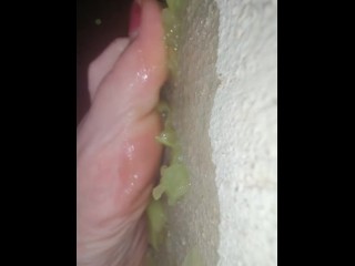 Smashing Juicy Grapes under my Big Toes Close up under and Side POV