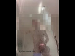 shower masturbating. Horny and hung white guy jacking off while soaping up. Hot and uncut