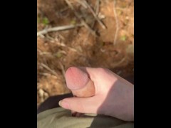 Jerking off in the woods close to a highway