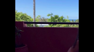Rough sex on the balcony of a Boracay villa without the neighbors hearing