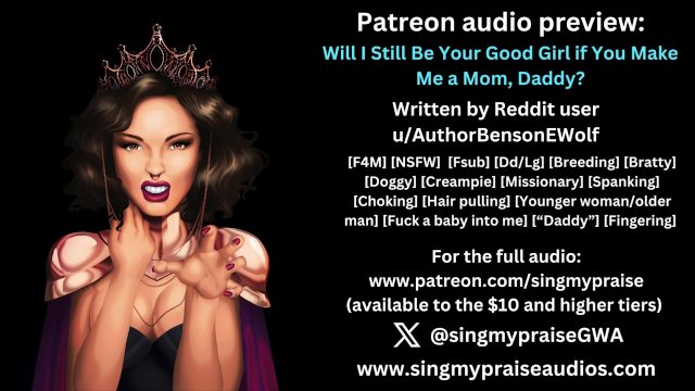 Watch Bondage Video:Will I Still Be Your Good Girl if You Make Me a Mom, Daddy? erotic audio preview -Singmypraise