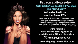 Will I Still Be Your Good Girl if You Make Me a Mom, Daddy? erotic audio preview -Singmypraise