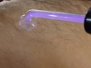 Using a Violet Wand on a Furry Boy