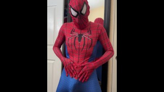 Playing with myself in spandex / superhero costume (1 of 2) No cum