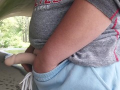 Horny and masturbating in a tunnel at the park (risky)