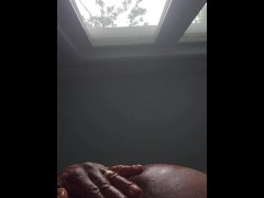 Brown skin round butt inserted with steel balls and butt plug Ass to mouth - FULL