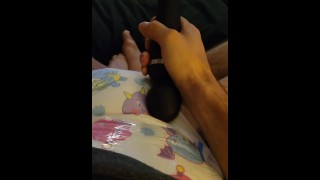 Diaper play (3 pissing and 1 wand cum)
