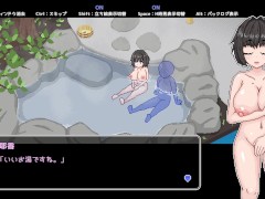 【#01 秘湯ガール(体験版)実況】ドットアニメーションエロゲー。温泉で出会った初対面の爆乳女とぶっかけ中出しエッチしちゃう(フェラ・パイズリ・正常位等) - Screenshot 6 of 16 - エロゲ実況