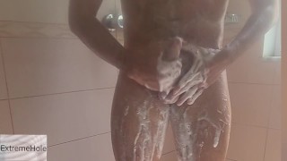 Big dick shower masturbation