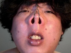 童貞マゾ豚のオナニー 20240512 豚鼻触ったりイキ顔晒したりするだけです - Screenshot 15 of 16 - 鼻フック