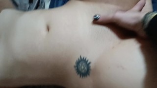 Guy Fingering Pussy, Waking Her Up, With Latina Moaning Loud