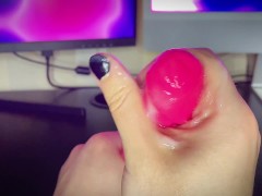 HandJob | Sperm Pink Dildo | ASMR