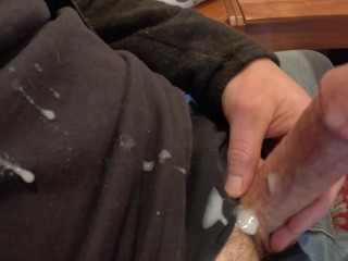 Long Edge in Jeans Drenching my Cock in Cum!