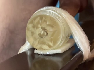 Man Moaning while Fucking Fleshlight and Dirty Talking until Intense Shaking Orgasm and Cum - fap2it