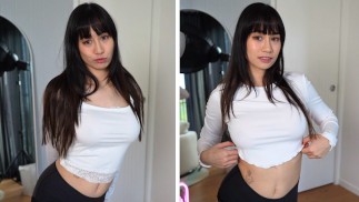 [4K] Transparent White Shirts Wet vs Dry Try on Haul with Elixir Elf