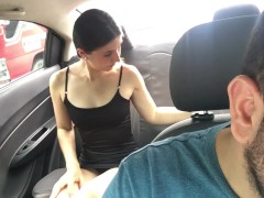 beautiful journalist changes clothes in the back seat of the uber