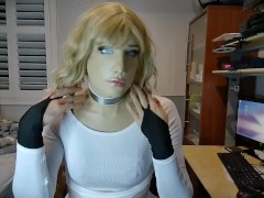 Doris Jill Pt2! Your plastic doll faced girlfriend Jill plays with herself and unmasks!