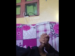 Man masturbating in the living room without being seen