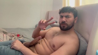 Army Daddy Flexing and Stroking to a Huge Cumshot!