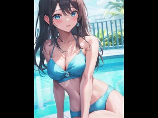 ASMR Slordige Blobjob En Manga Meiden in Bikini's