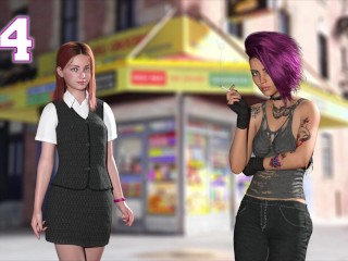 夏の街#4•レズビアンビジュアルノベルゲームプレイ[HD]