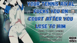 Je Tennis rivale neukt je op de rechtbank nadat je van hem verliest | Mannelijke kreunende audio