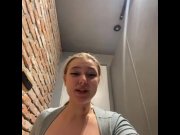 Preview 4 of Anal fuck in the toilet. Fingering pussy. A passerby saw me jerking off!