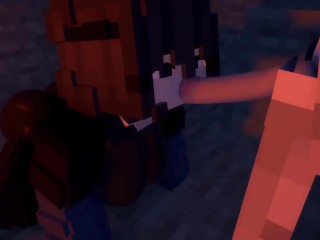 Minecraft Skeleton Recibe Una Maravillosa Mamada - Minecraft Jenny Porno