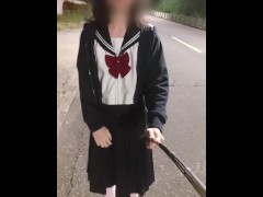 水手服男娘深夜路边露出自慰 - Screenshot 1 of 16 - Crossdresser