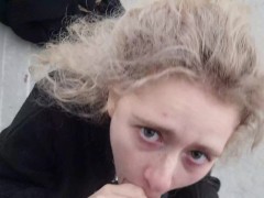 MaryJane lets him cum in her mouth and beats herself