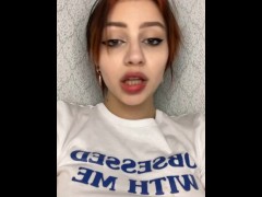 Pretty Girl In Jeans Wants To Have Fun & Rolls Her Eyes Because She's Wet Between Her Legs