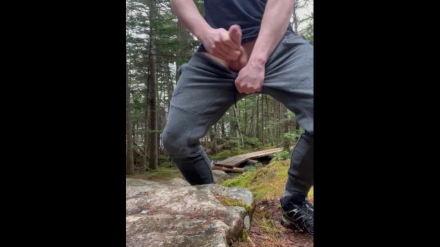 Jerking off on public hiking trail