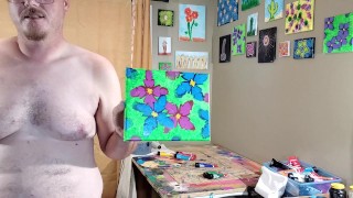 Dong Ross Presents: Let's Paint With Our Peens! (Episode 01: Blue and Pink Flowers)