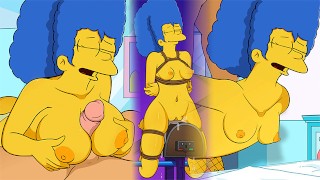 Marge Simpson hole huisspel - Creampie bondage cumpilatie kreunende orgasmes