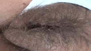 Stepson jerks off looking at my hairy pussy and asks me if he wants to fuck me