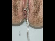 Preview 6 of Hairy fat pussy urinate loudly in the toilet 💦 Closeup POV by AnatomyTeacher