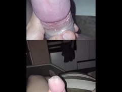 Loud Moaning Cum In A Condom After I Caught My Bestie Taking A Shower