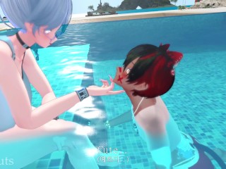 VIPSluts - Sexy Korean MILF Mommy Shows Cute Femboy a Good Time at the Pool