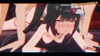 Honkai Impact - In The Ass And In Pussy! Can She Handle It?