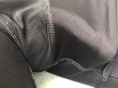 Swollen dick pulses in shorts