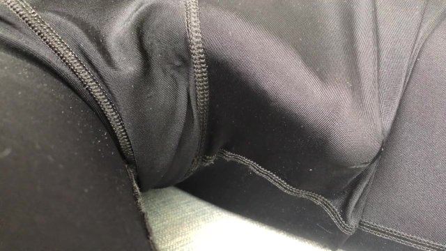 Swollen dick pulses in shorts