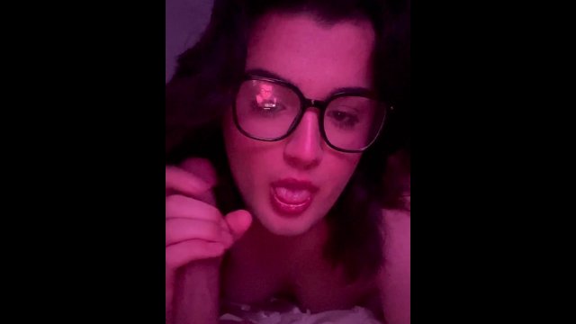 Dominant Trans girl Patty sucks dildo topless