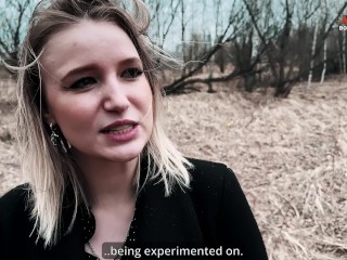Social Experiment Ended for Presenter with Cum in her Pussy