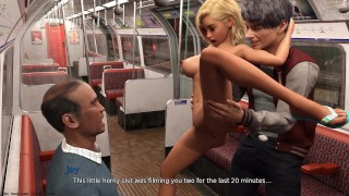 EXHIBITIONIST GIRL FLASHING AND ORGASMING IN PUBLIC TRAIN