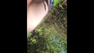 Quick orgasm . shadow cock. nd drip of sperm outdoor