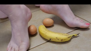 Smashing your cock and balls, food squishing