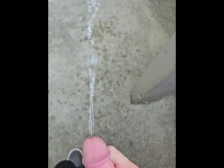 Risky Full Piss outside my Apartment